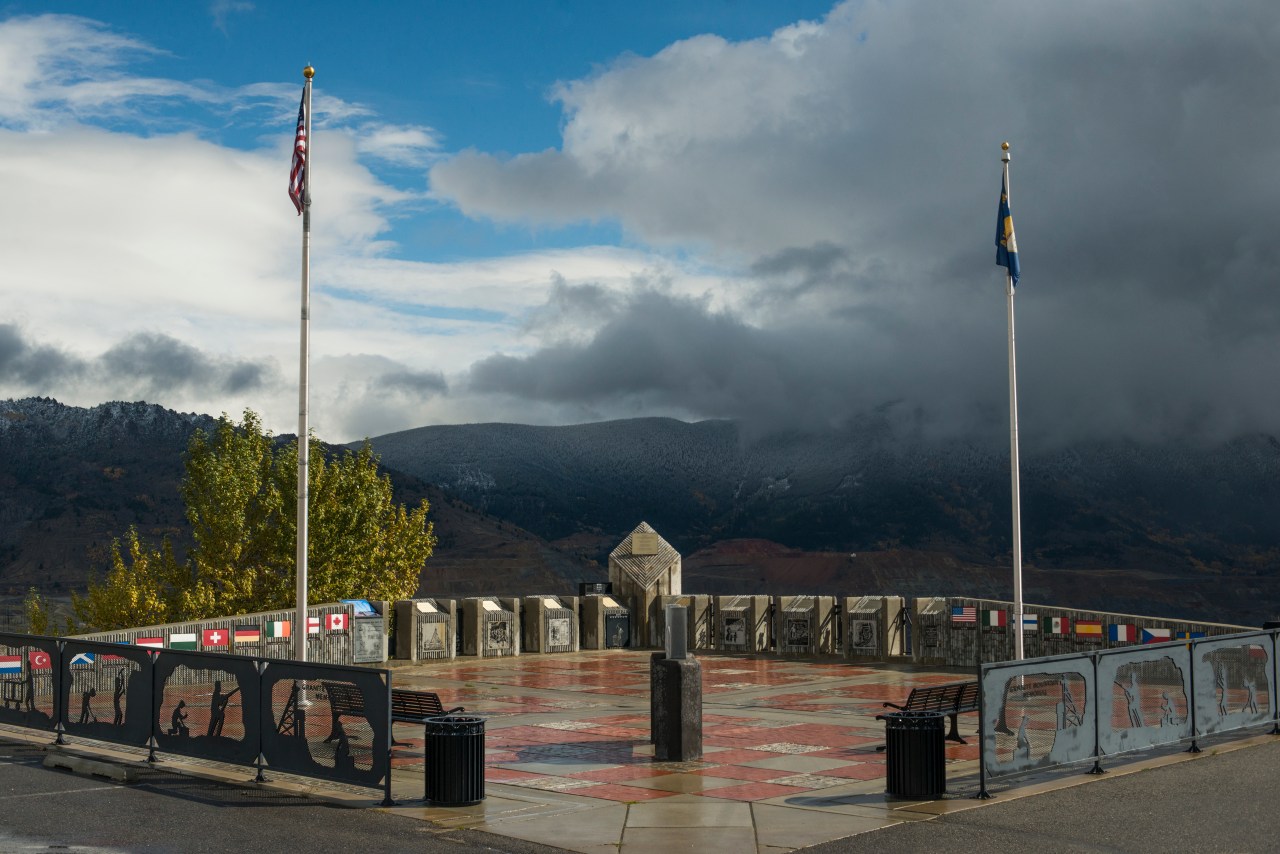 The memorial plaza atop Granite Mountain in Butte.