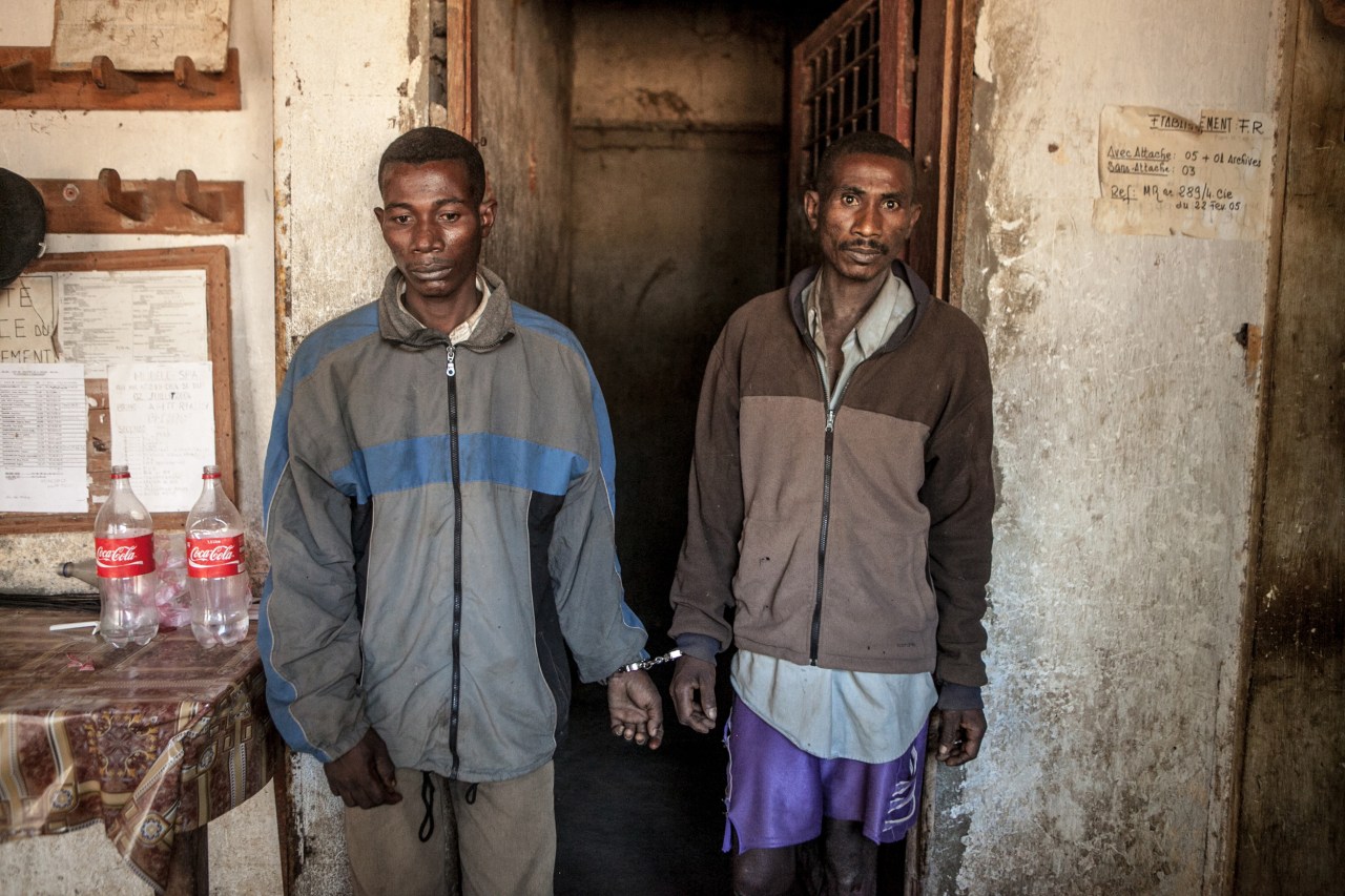 Etosoa Mihary, left, and Tsiry, from the village of Ambatotsivala, were arrested on suspicion of having murdered Remanjaka, from the village of Andranondambo. This murder inflamed tensions between the communities, which are rooted in authorities' belief that the people from Ambatotsivala are dahalo.