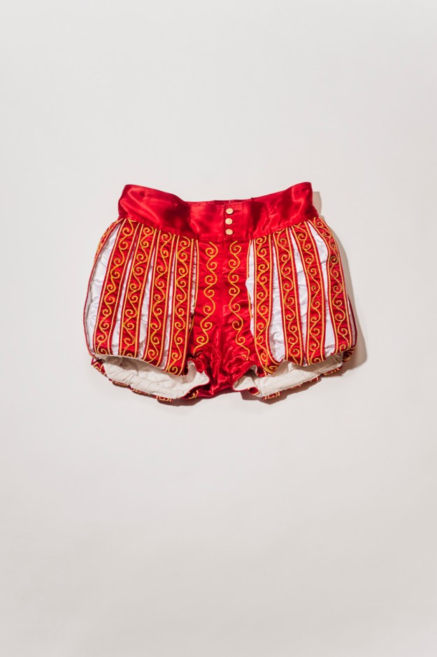 1. The prince wears white tights under these shorts. / 2. The prince's shoes.