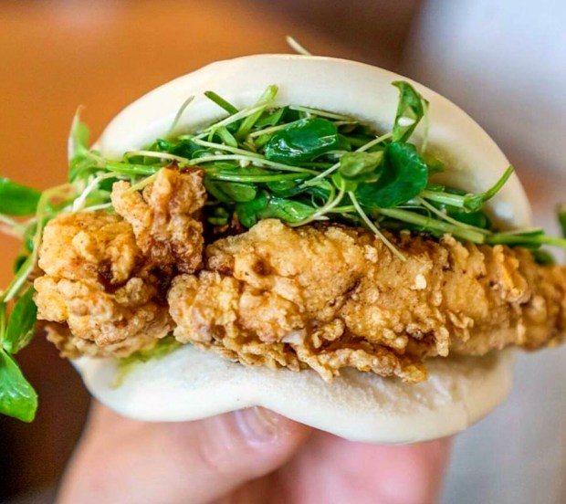Fried chicken bao at Flock & Fowl. (Photo by Amelinda B Lee)