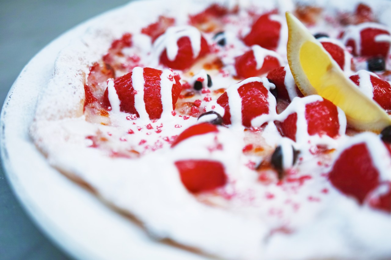 The strawberry pizza at I Have A Dream.