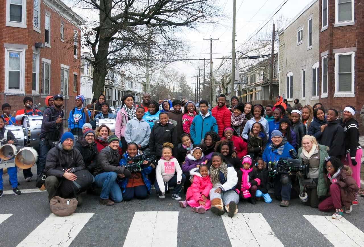 Tawanda Jones with Camden youth.