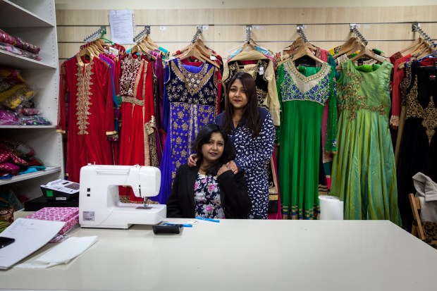 Milva Shah and her mother, Laila, in Laila's boutique.