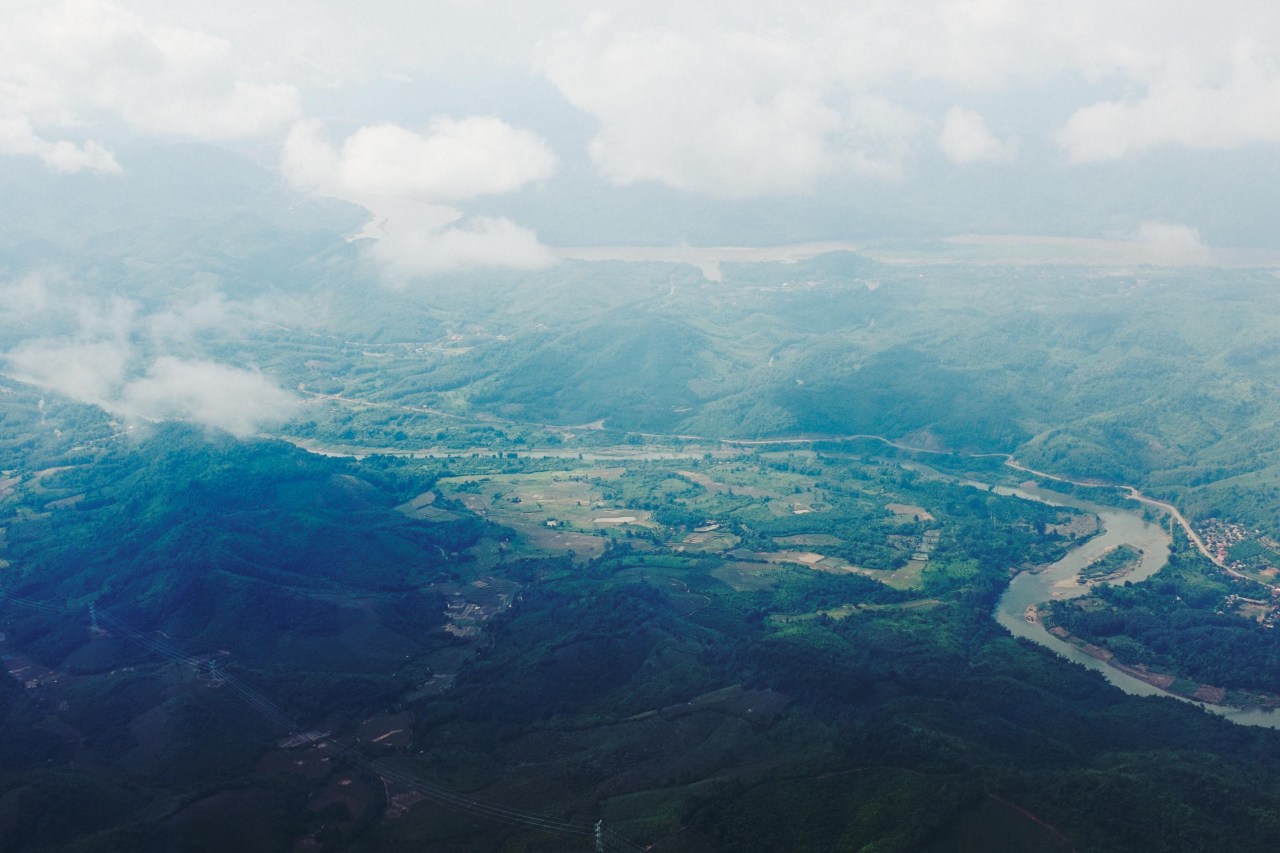 Flying into Luang Prabang.