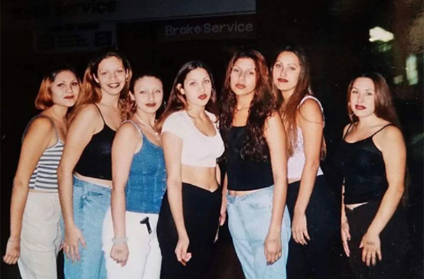 1: Paradise Hills Lokas, pictured in San Diego in the late 80s/early 90s (Photo courtesy of @lavidacalifas/Veteranas and Rucas) / 2: Monique, Monica, Jennifer, Crystal, Julia, and Shavonne, from Norwalk High School, partying in East L.A.: 1996. (Photo courtesy of Veteranas and Rucas)