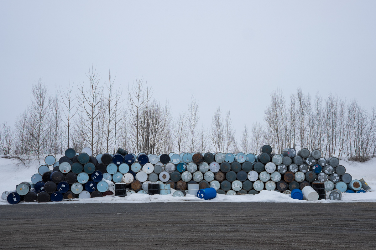 Discarded barrels that may have been recovered from the theft in 2012.