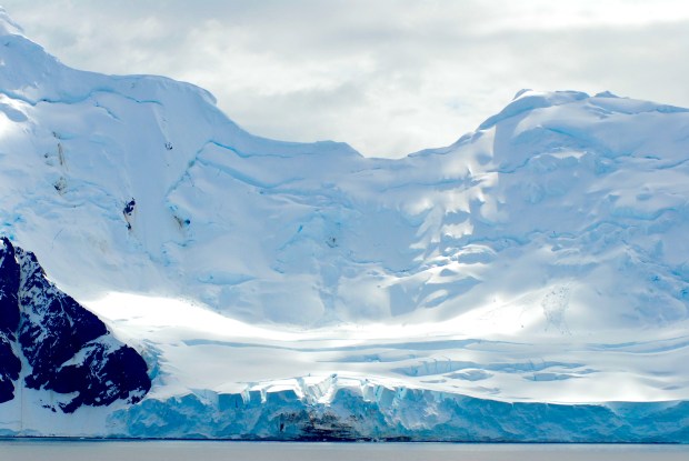 Most of Antarctica is ice-covered. Livingston Island, South Shetland Islands.