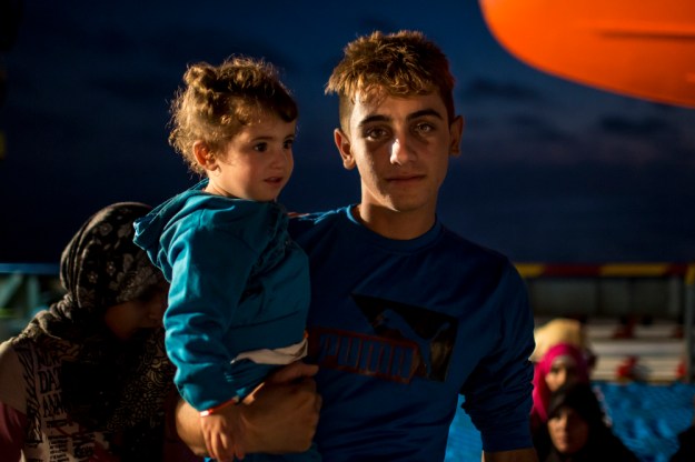 Young Syrians on board the Topaz Responder.