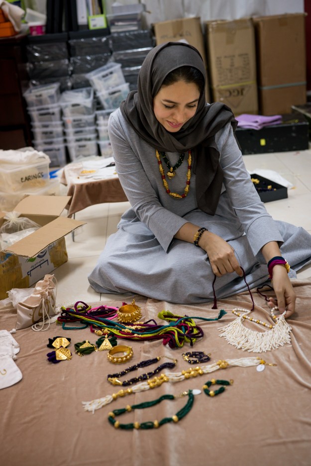 1. Amaal Almoosawi, a jewelry designer, working at her home studio on pieces for her next collection. / 2. Baida Alzadjali is the first Omani woman to open a project management consultancy in the country. She launched her company with her sister in 2016, after some men wouldn’t allow them to visit sites they managed as engineers.