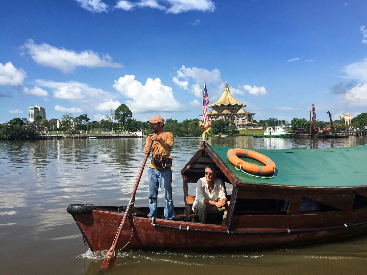 Crossing the Sarawak River in Kuching.