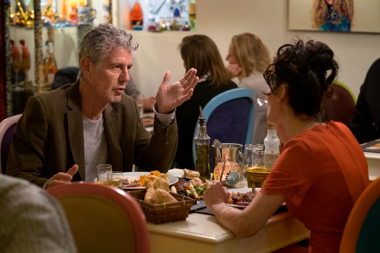 Bourdain with Melek Yaprak at Artistanbul.