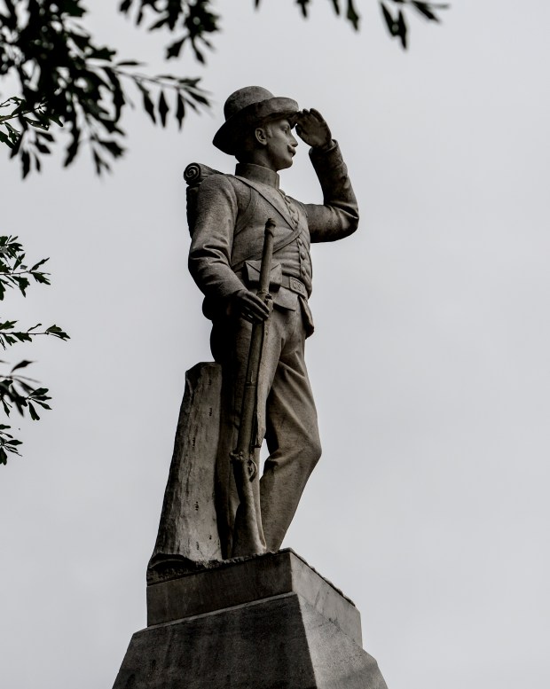 The Confederate monument.
