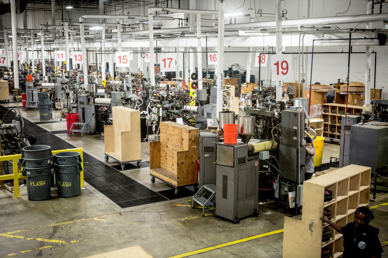 The floor where records are pressed.