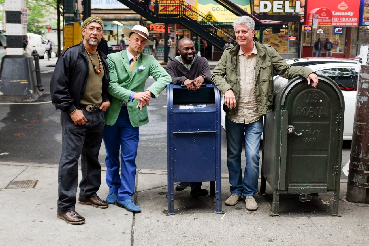 L to R: DJ Kool Herc, Baron Ambrosia, Desus Nice, Anthony Bourdain.