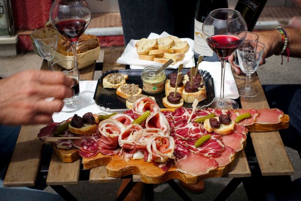 An asortment of meats from the Corsican Charcuterie, U Mio Paese in Marseille.