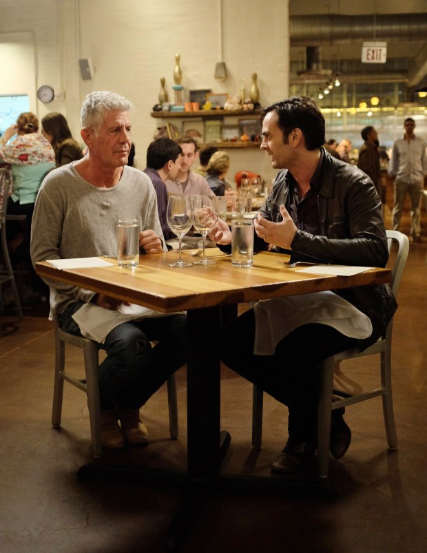 Bourdain with Dean Fertita at City House.