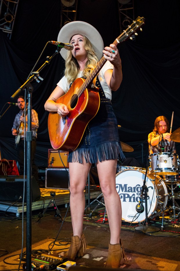 Margo Price and her band the Price Tags, perform at DTE Energy Music Theater in Clarkston, Michigan. (Photo by Scott Legato/Getty Images)