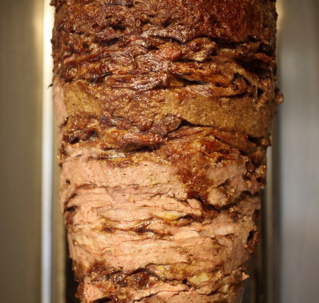 1. Lamb shawarma. / 2. Chicken shawarma.