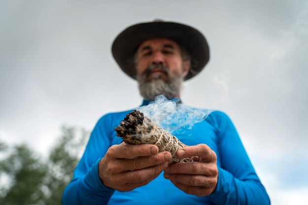 1. The Mississippian people considered smoke to be a connection between the human and spiritual planes, a belief echoed by Ruskey’s smudge ceremonies. / 2. The expedition is fueled by “cowboy coffee,” with the water drawn from the river and thoroughly boiled over driftwood.