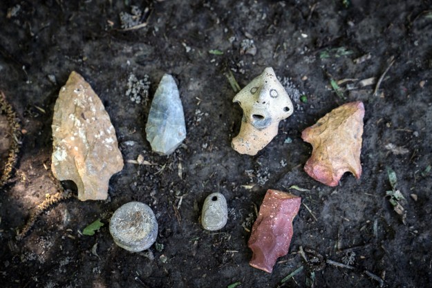 1. The mounds at Winterville, though unassuming, are one of the most visible remnants of the Mississippian presence in the Delta. / 2. Farmers often find Mississippian artifacts and arrowheads in their fields.