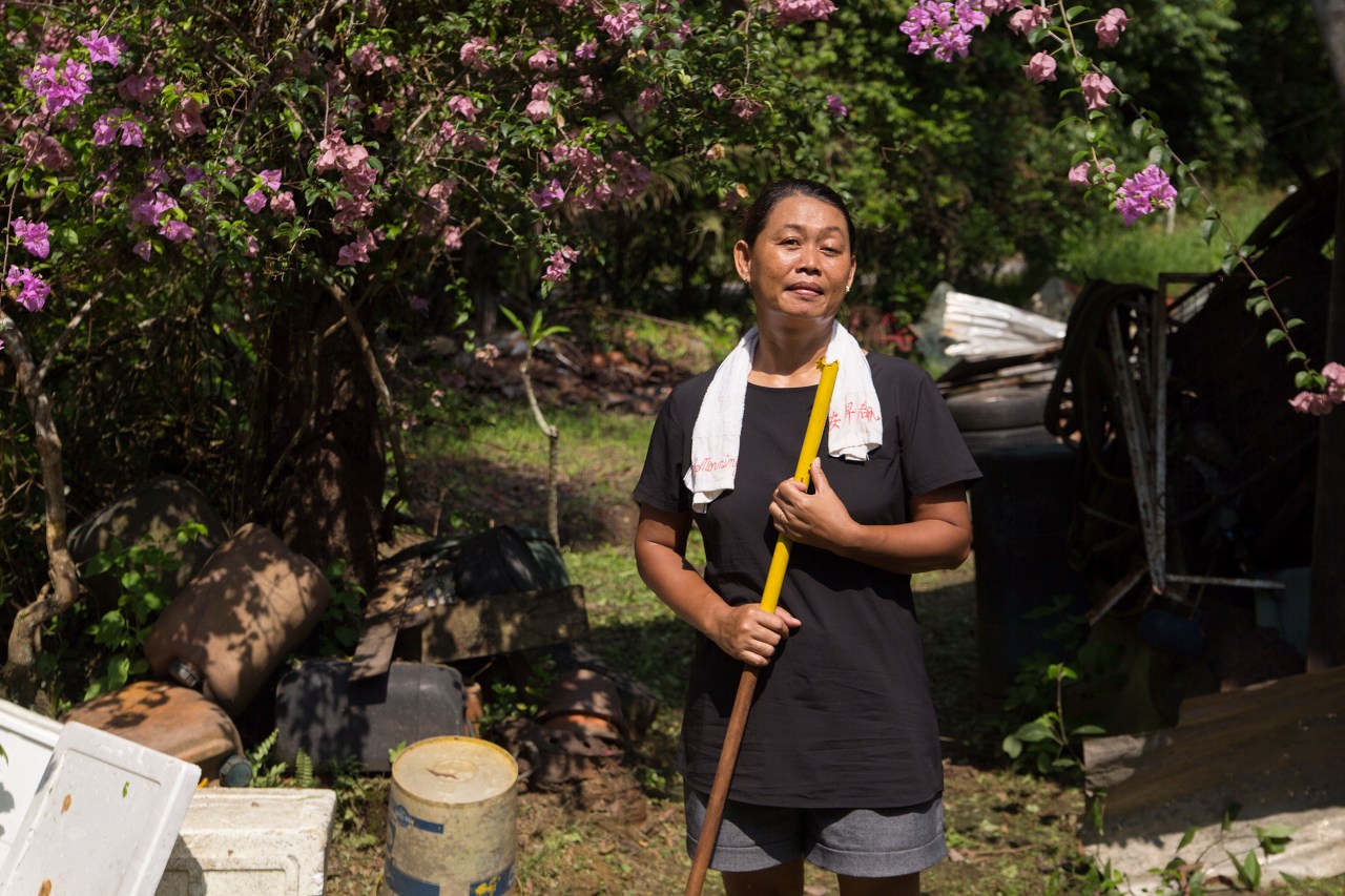 Nur Khasanah, a domestic helper from Indonesia works in a family on Pulau Ubin.