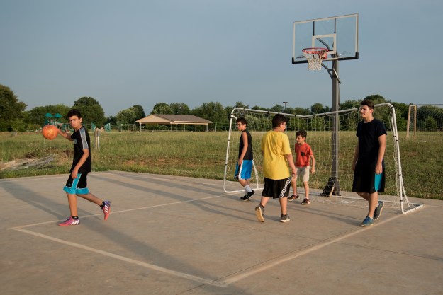 Children play outside the Islamic Center of Murfreesboro.