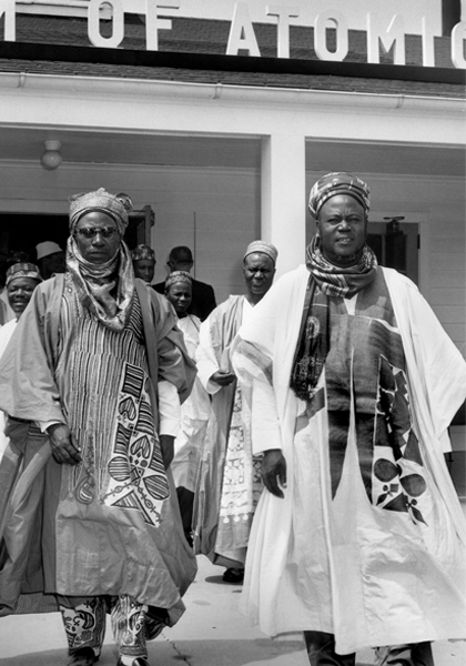 1. Prime Minister Balewa, c. 1962. (Photo by Abubakar via Wikimedia Commons). / 2. Sir Ahmadu Bello (right) outside the Atomic Museum, Oak Ridge, Tennessee, c. 1960. (Photo by Ed Westcott/Doe-oakridge via flickr.com)