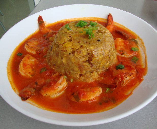 Mofongo served with shrimp. (Photo by Katherine Lynch via flickr.com)