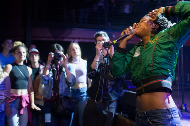 1. DoNormaal performs in the crowd at Neumos during the Capitol Hill Block Party. / 2. Olivia Hatfield, aka Guayaba, performs during the release party for fellow artist Taylar Elizza Beth's "Fresh Cut Flowers" at the Timbre Room.