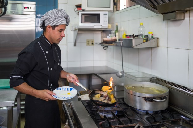 In the kitchen at Decamerón.