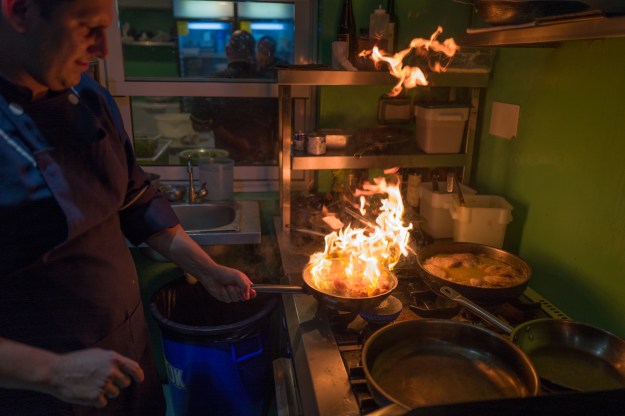 In the kitchen at La Guarida.