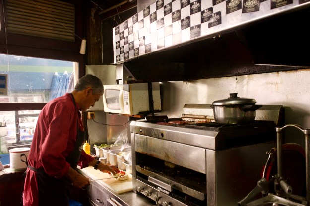 Chivito preparation at Bar Arocena in Montevideo.