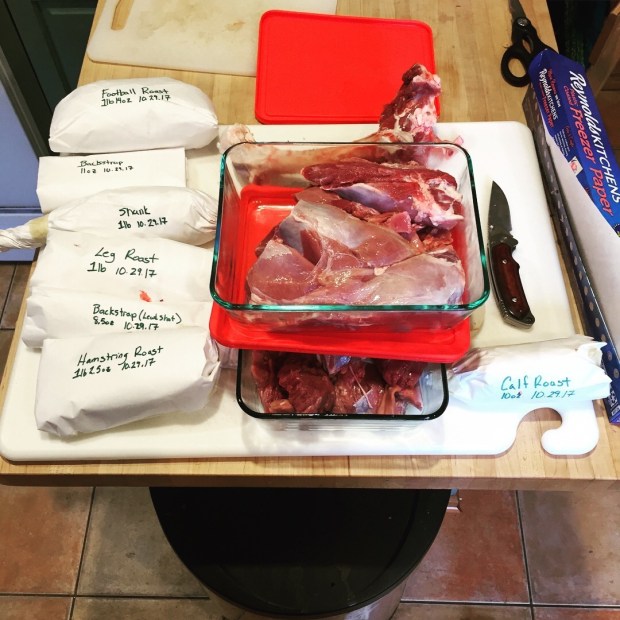 Jonathan keeps deer meat from his hunts in his freezer to grill up on demand.