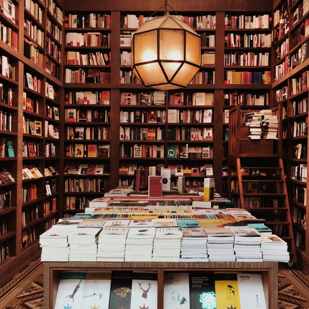 The Escaramuza is a beautiful high-ceiling bookstore and cafe located near Parque Rodo Park.