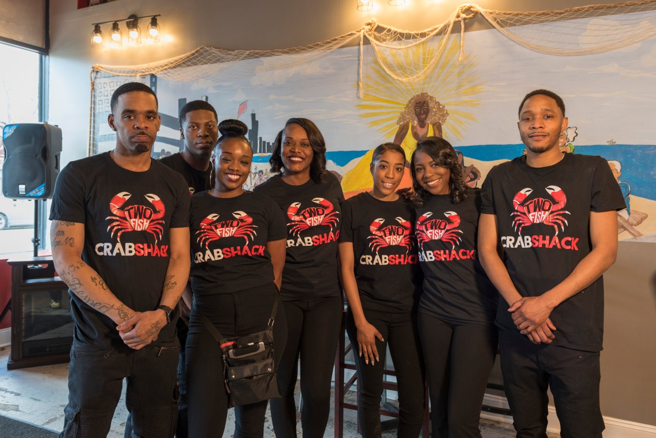 From left to right: David Gordon, Dejon Curtis, Latika Brown, Yasmin Curtis, Paris Randle, Najah Shabazz, and Rasheed Hopkins.