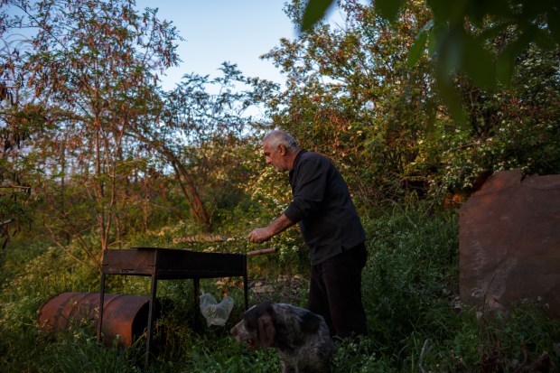 A backyard barbecue in Yerevan.