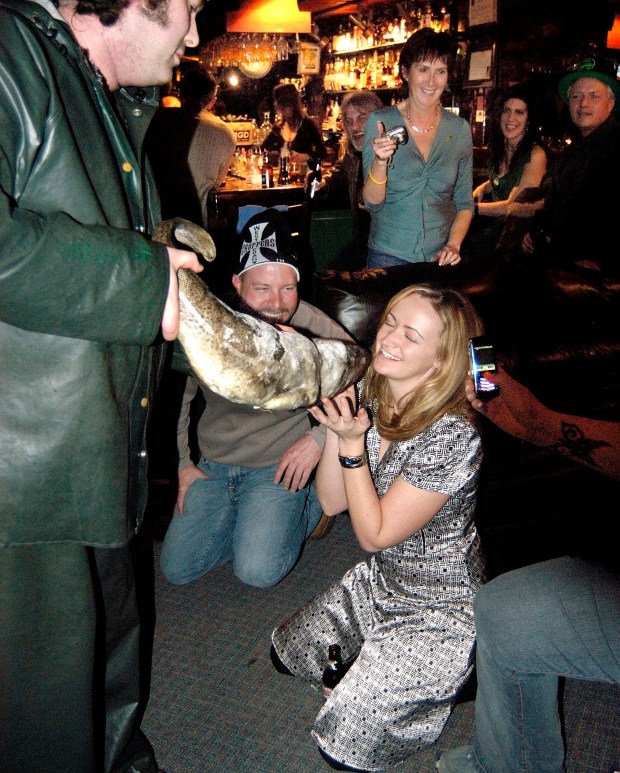 Visitors get "screeched in" at a bar on George Street in downtown St John's. Photo by Greg Locke.