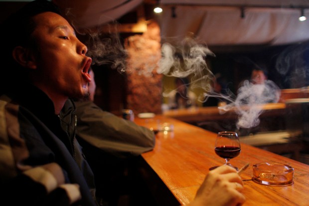 A local bar in Thimphu. Photo by Paula Bronstein/Getty Images.