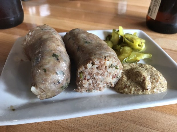 Boudin from Donald Link's Cochon Butcher in New Orleans, Louisiana. Photo by Tina M. via Yelp.