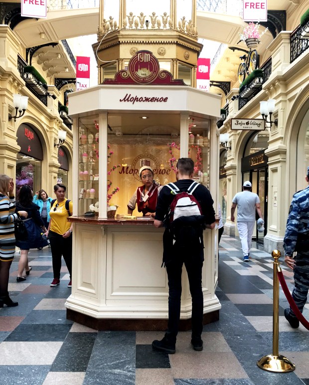 Ice cream kiosk inside Main Department Store. Photo by Alexa van Sickle.