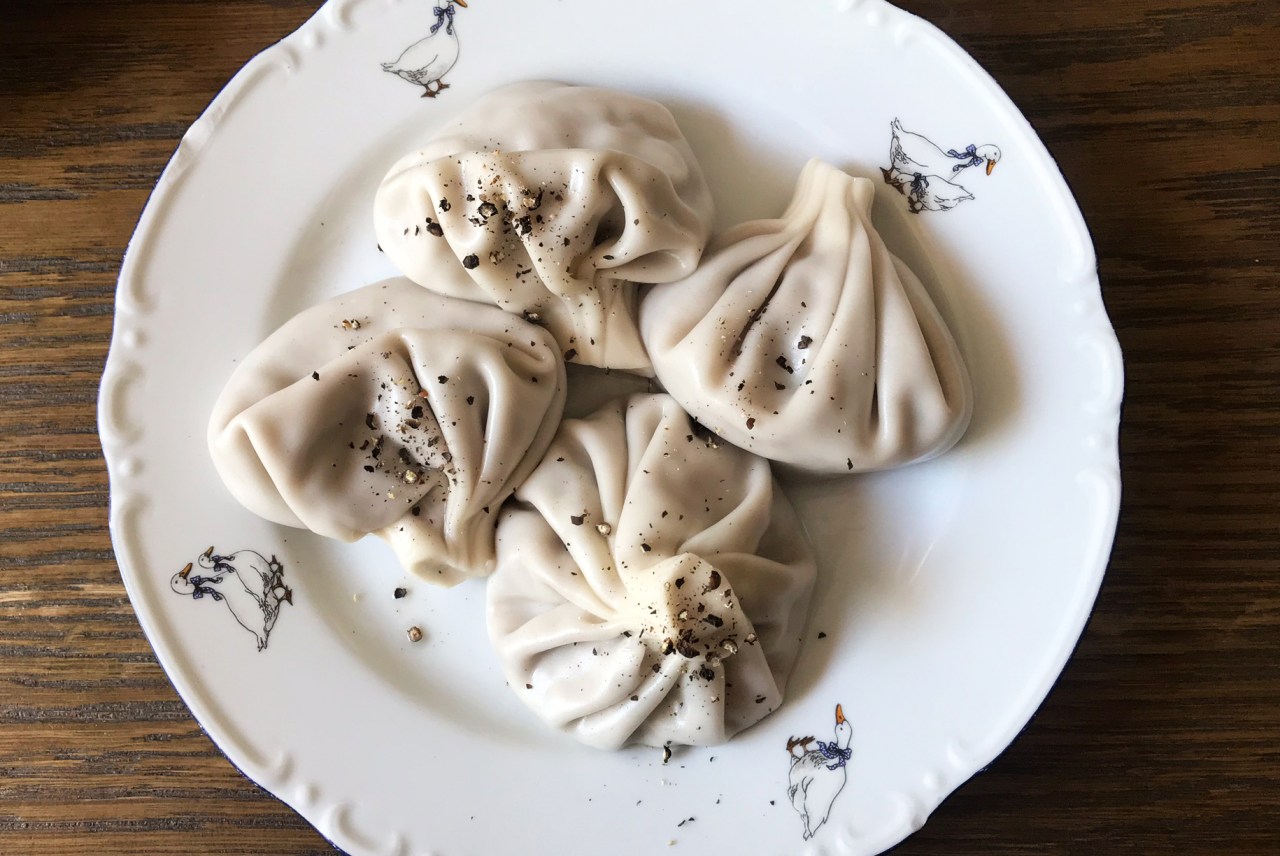 Lamb khinkali seasoned with black pepper. Photo by Alexa van Sickle.