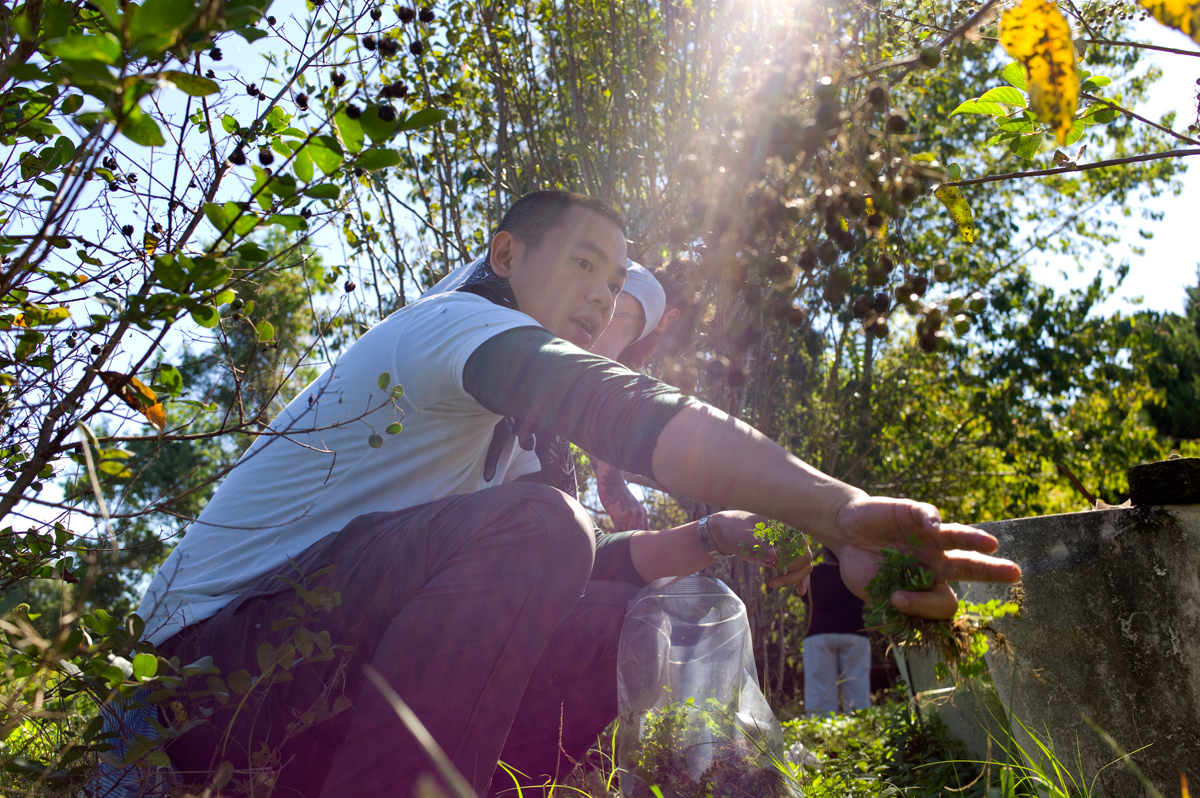 Andre Chiang, of Andre in Singapore, gathers.