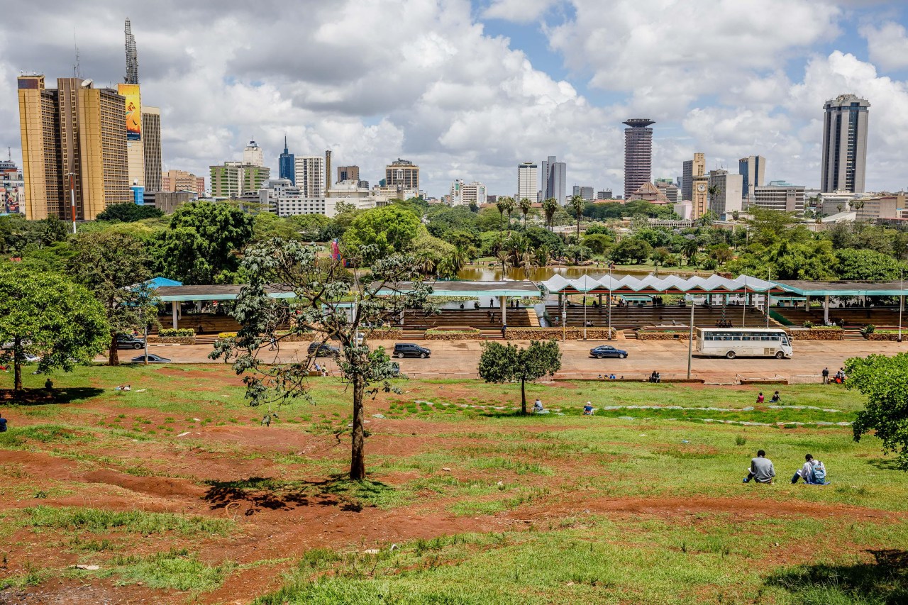 The Nairobi skyline, as seen from Uhuru Park viewpoint.