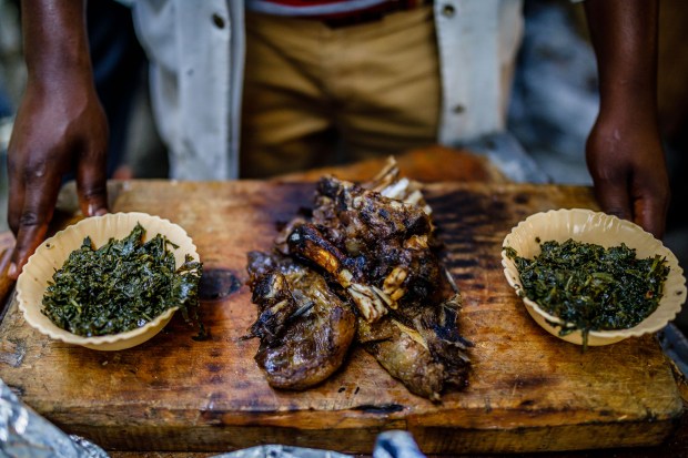 Nyama choma: “grilled meat.”