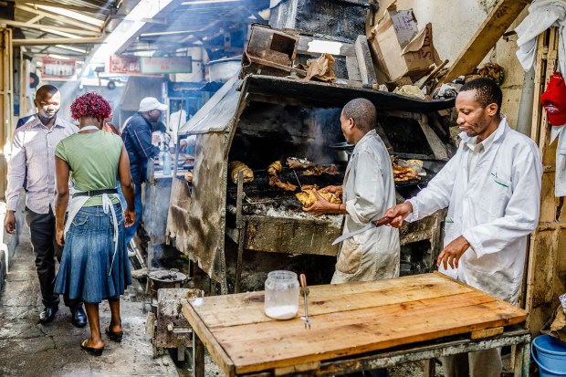 Nyama choma at Nairobi’s Kenyatta Market.