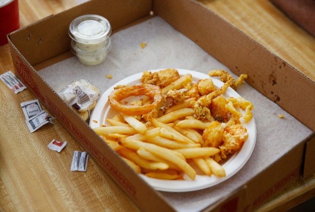 Fried clams and french fries. Photo by Jessica Rinaldi/The Boston Globe via Getty Images.
