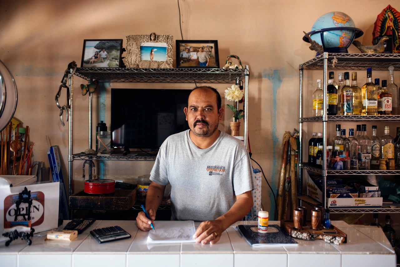 Ventura Falcon runs Boquillas Restaurant, one of only two diners in town.