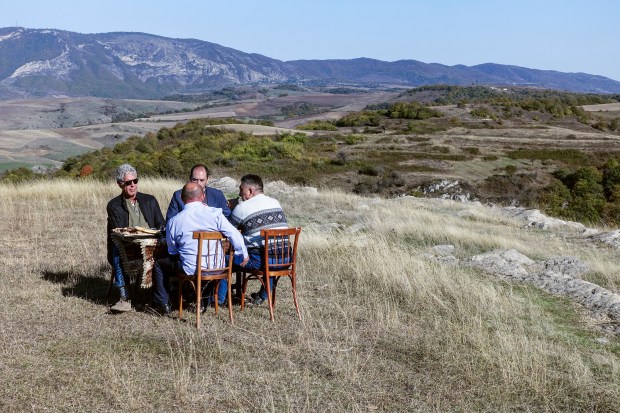 Bourdain in Nagorno-Karabakh. Photo by Josh Ferrell.