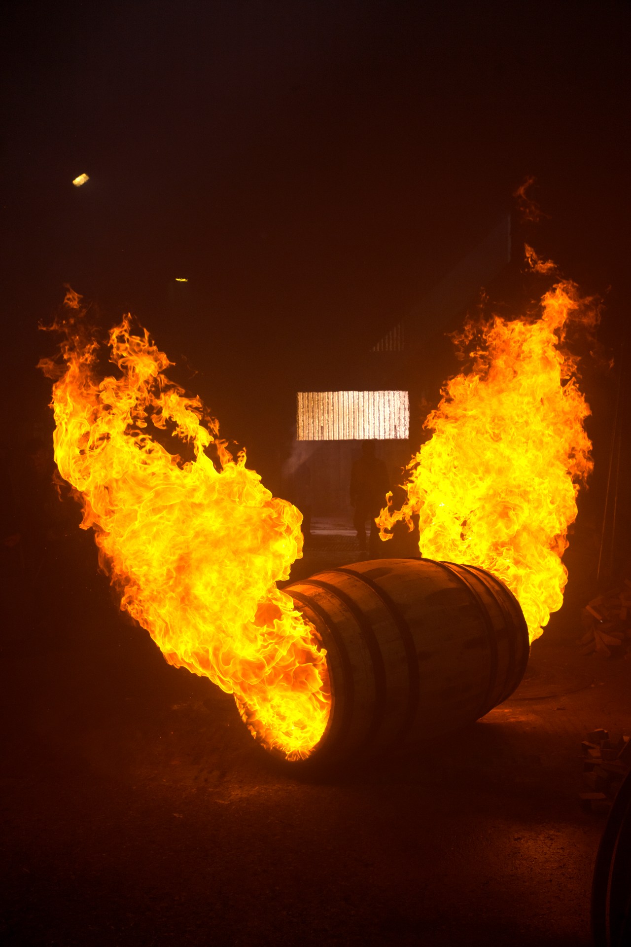 A cask toasting at Vasyma Cooperage.