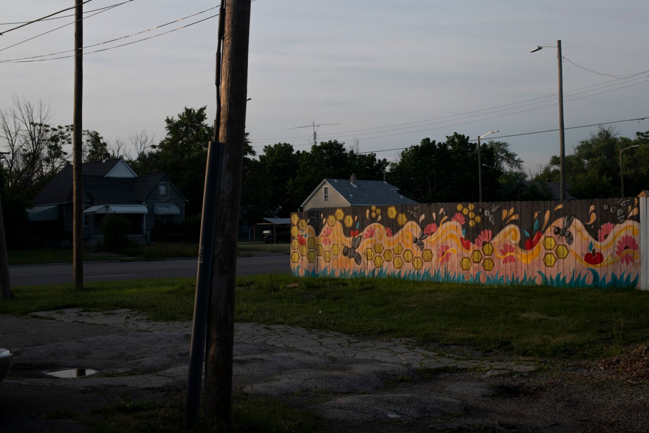 A mural outside the farm.